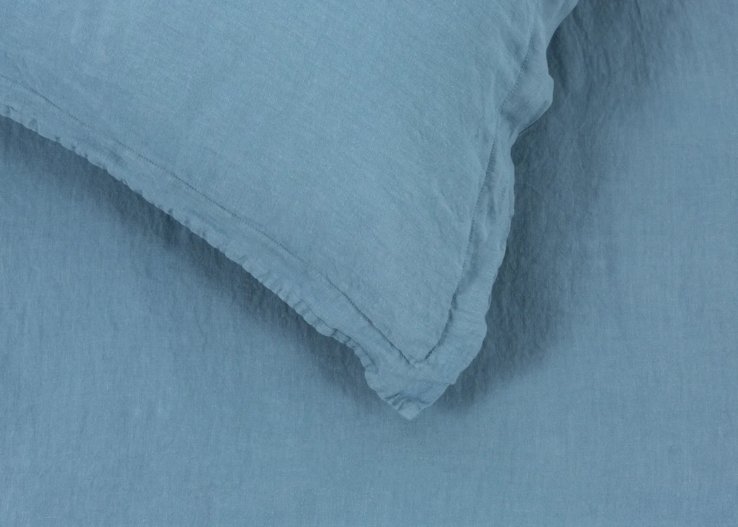 Washed Linen Dusky Blue Fitted Sheet