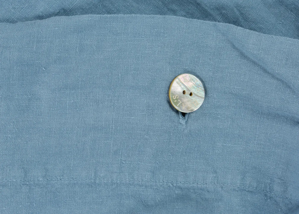 Washed Linen Dusky Blue Fitted Sheet