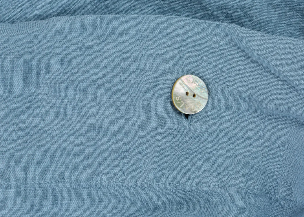 Washed Linen Dusky Blue Fitted Sheet