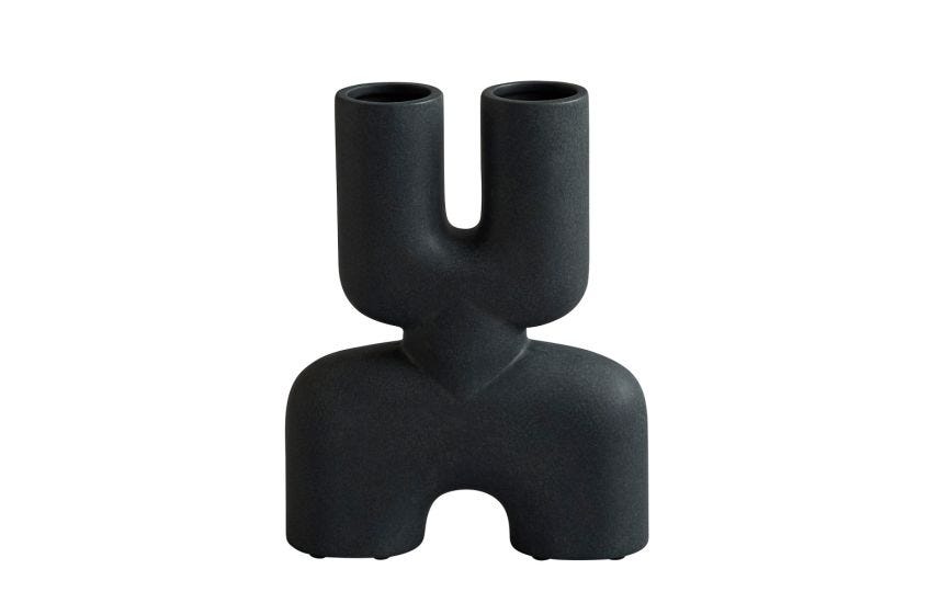 101 Copenhagen Cobra Vase Double Mini Black | HEAL’S (UK)