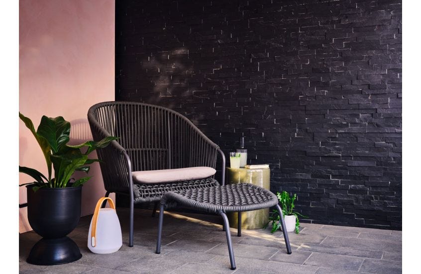 Outdoor lounge shop with ottoman