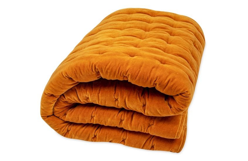 Ochre velvet throw best sale