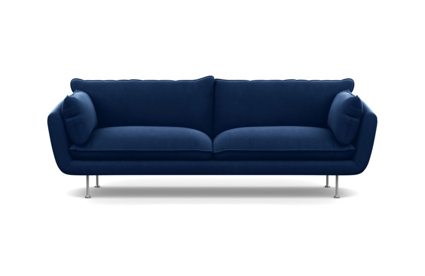Blue velvet deals 4 seater sofa