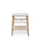 Fawn Side Table Oak & Grey Glass