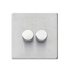 Double LED Dimmer Switch Satin Stainless Steel