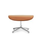 Hyg Swivel Footstool Alu Ultra Brandy Leather