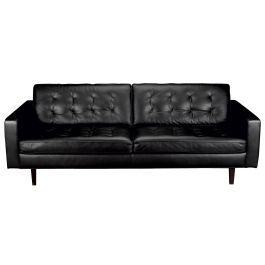Heal's Hepburn 4 Seater Sofa St Moritz Wool Grey Wenge Black Feet