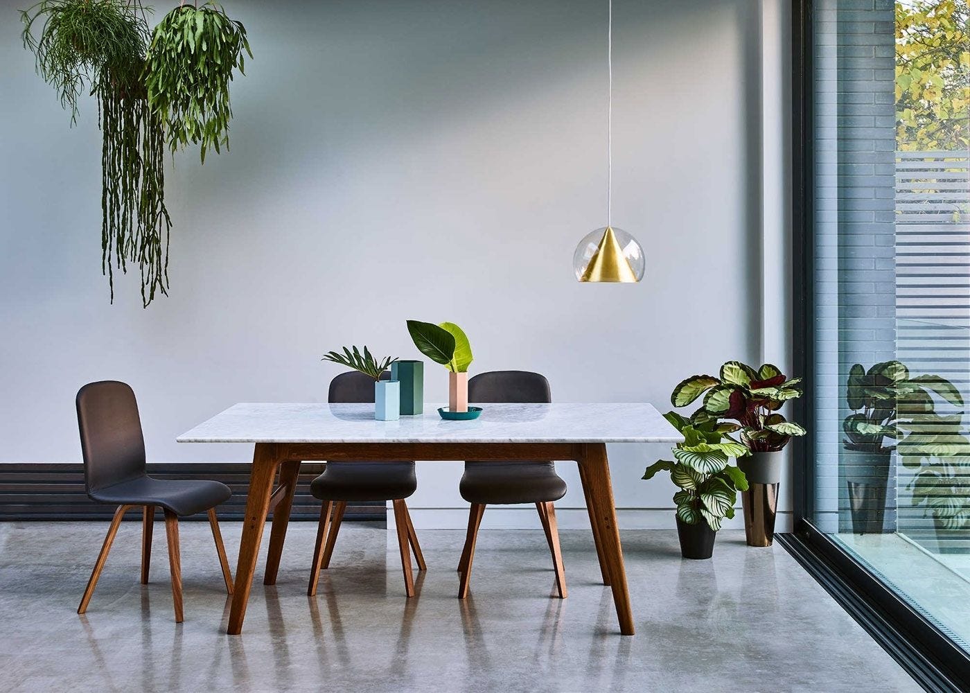 Wood discount marble table