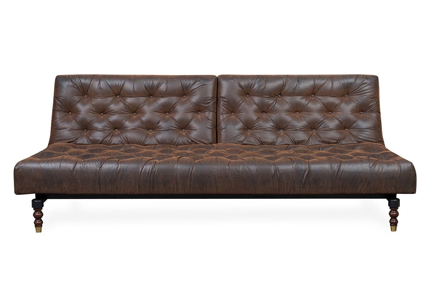 Futon brown deals leather