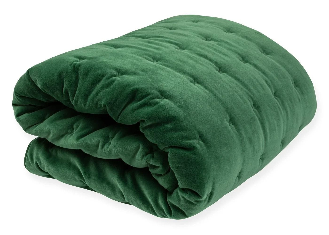 Emerald green velvet throw shop