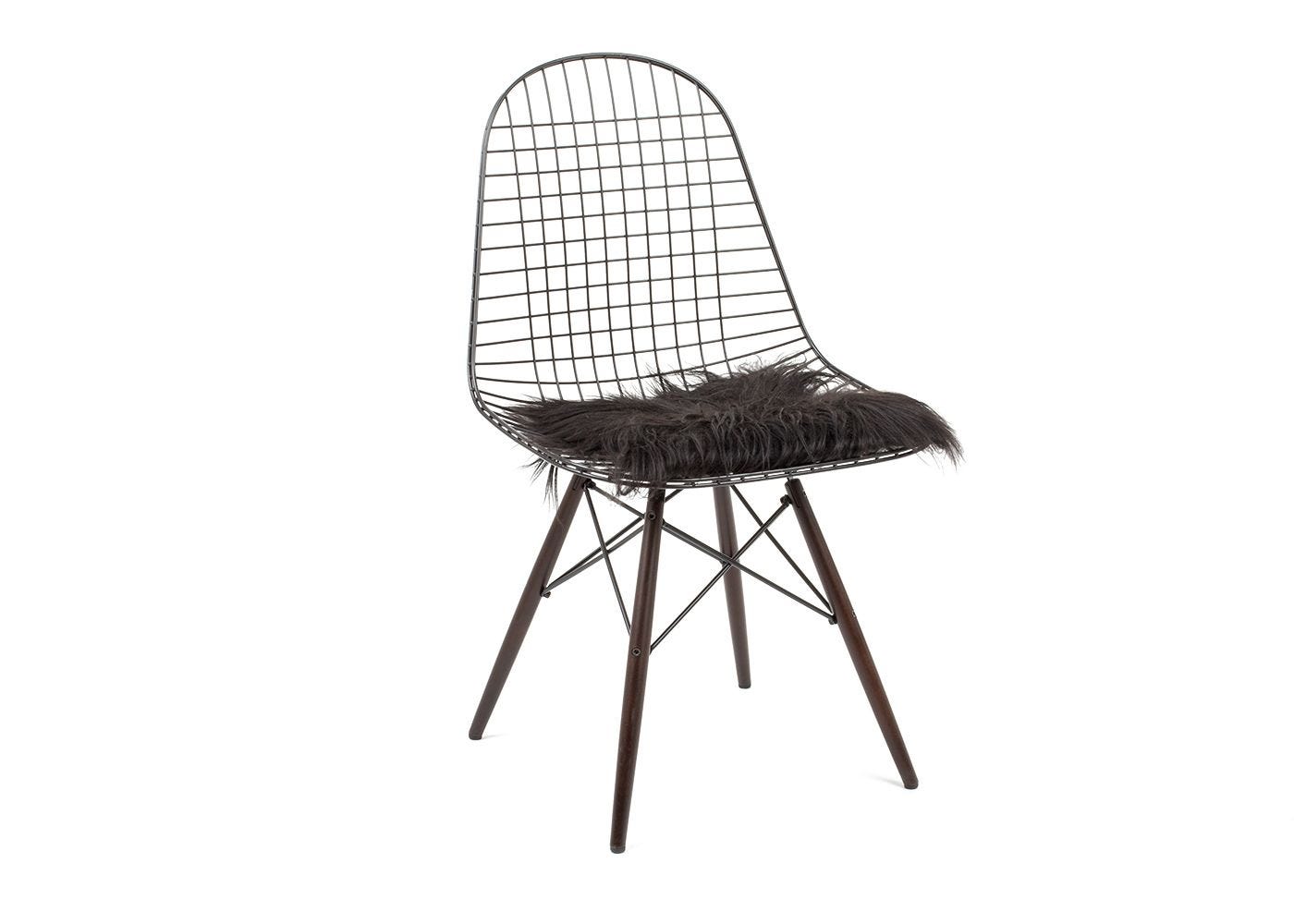 Black sheepskin chair pad 2025
