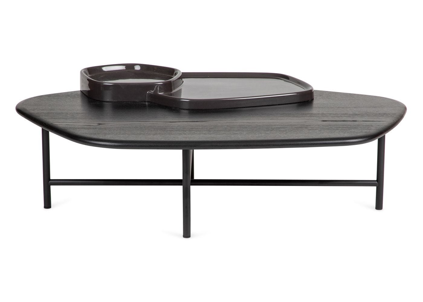 Ligne Roset Lewa Low Coffee Table Black Stained Ash Top Black