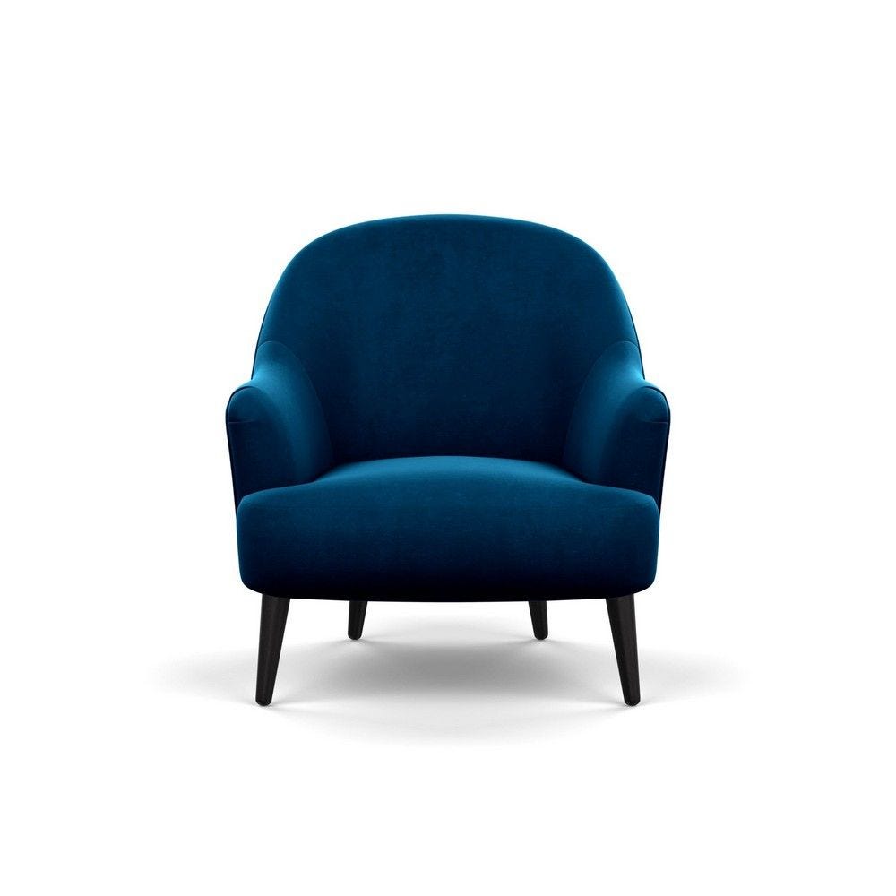 Elgin Chair Smart Velvet Blue Black Feet