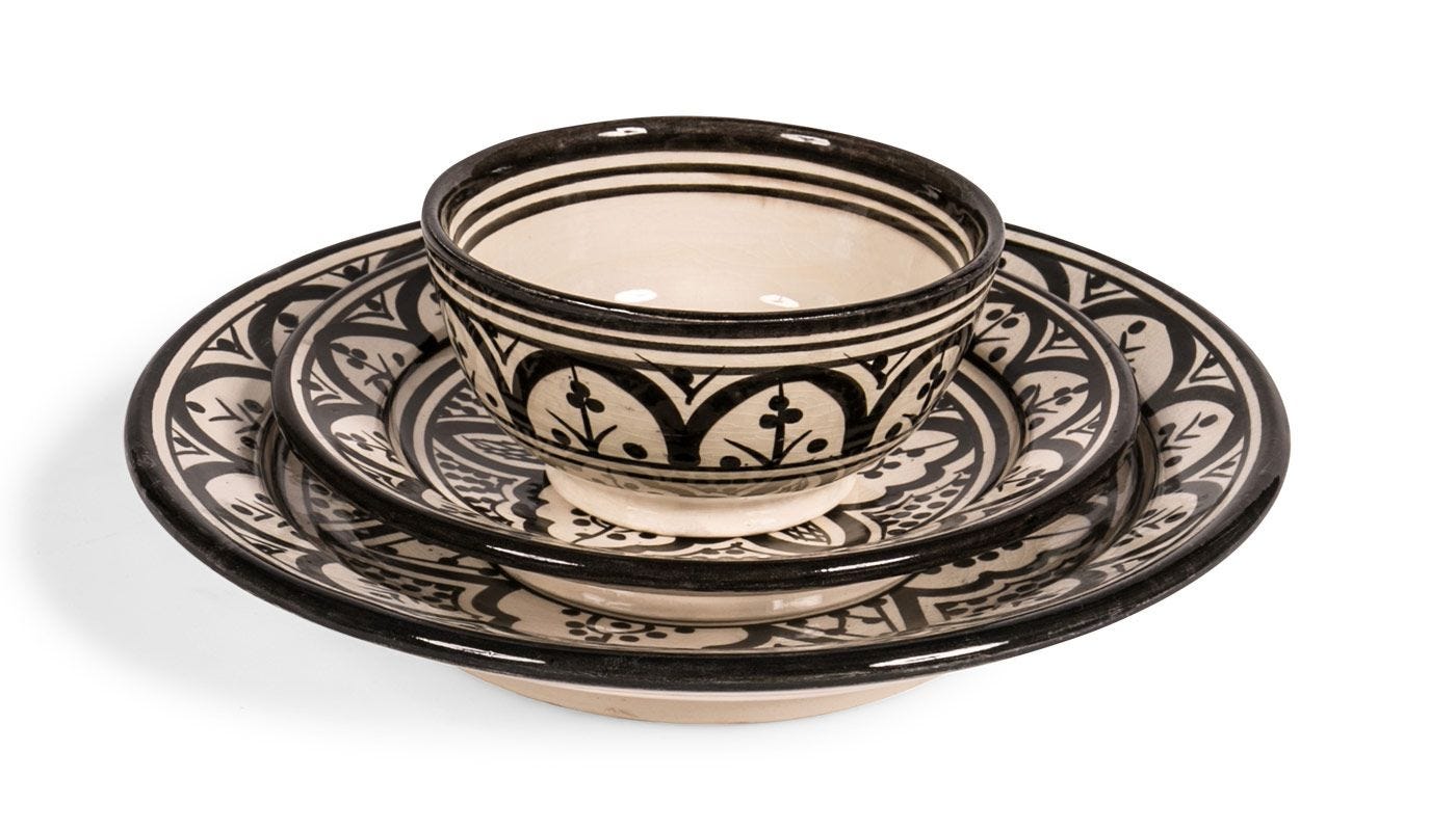 Moroccan dish set on sale