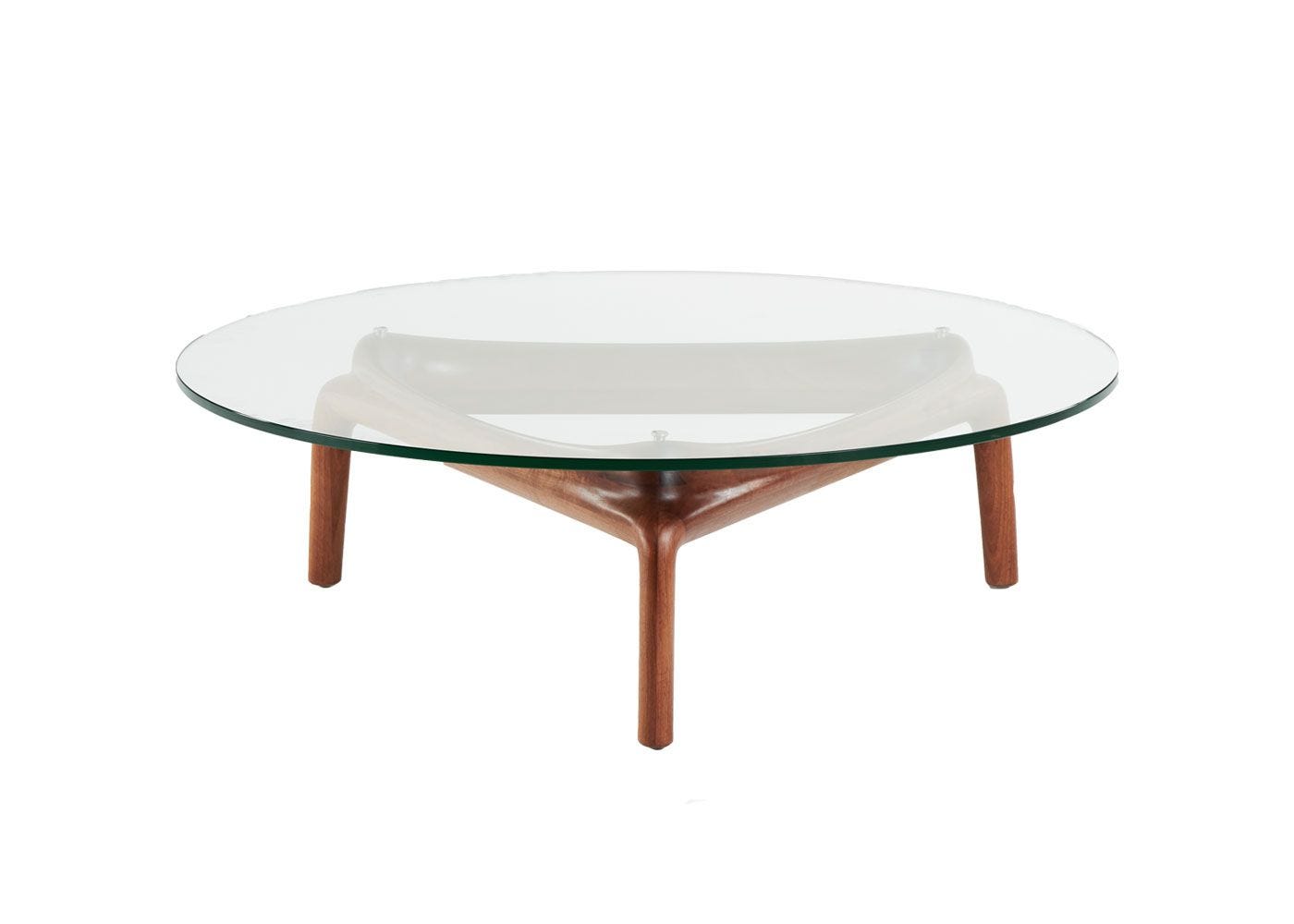 Pascal Coffee Table Walnut Clear Glass