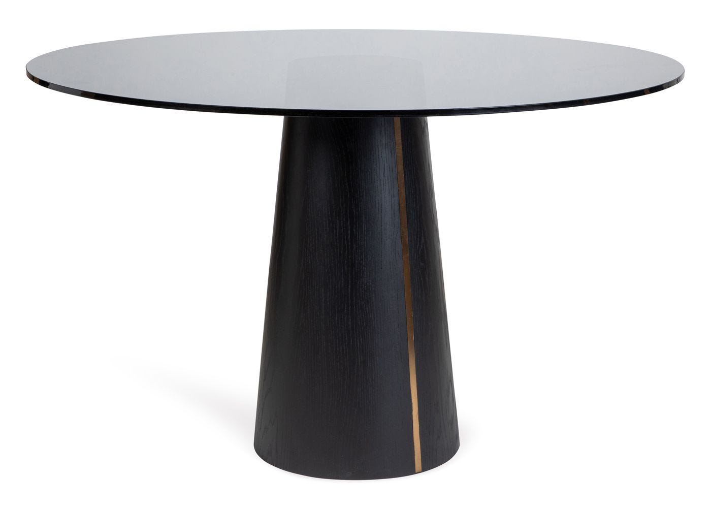 Round glass shop pedestal dining table