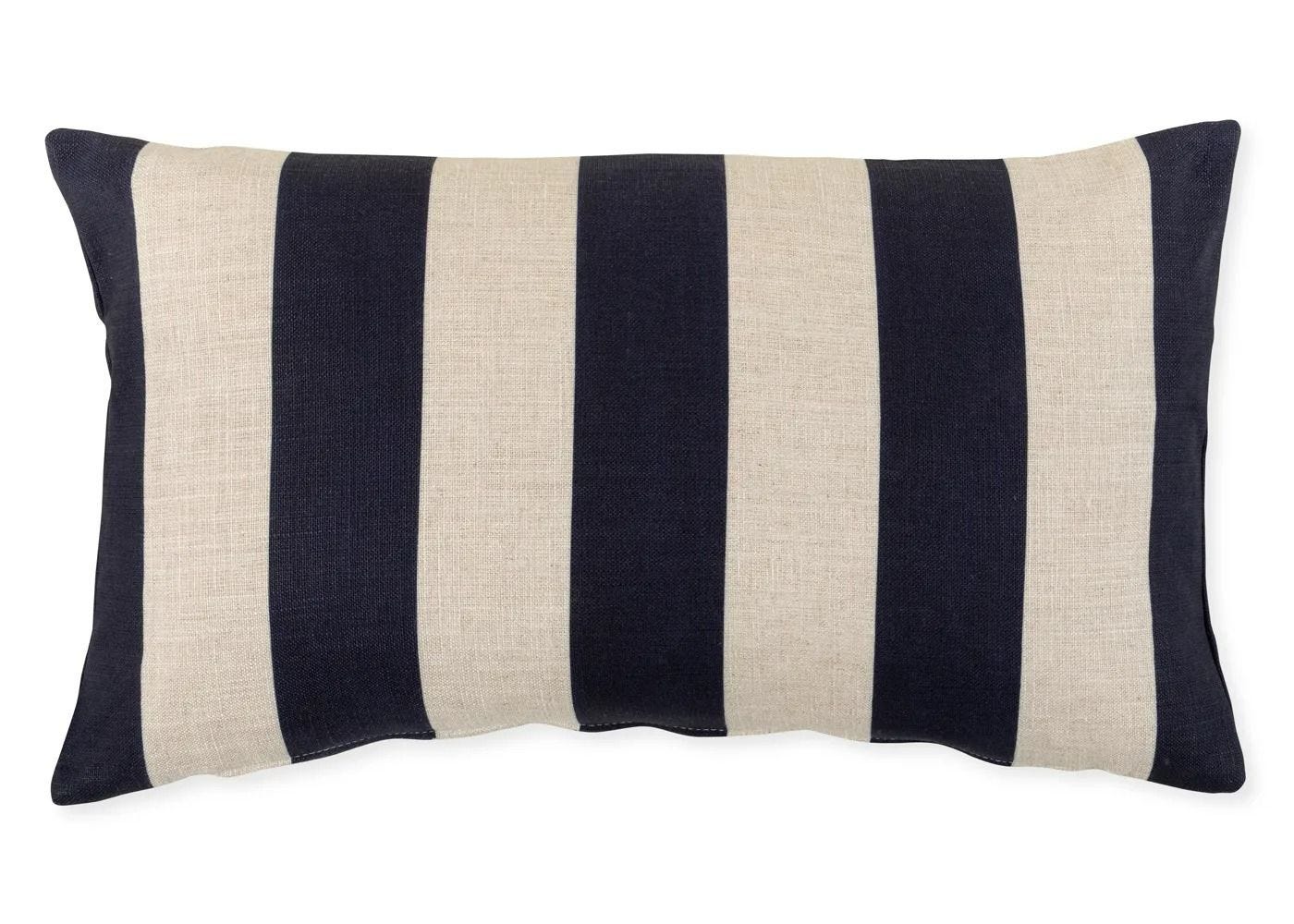 Navy striped cushions shop