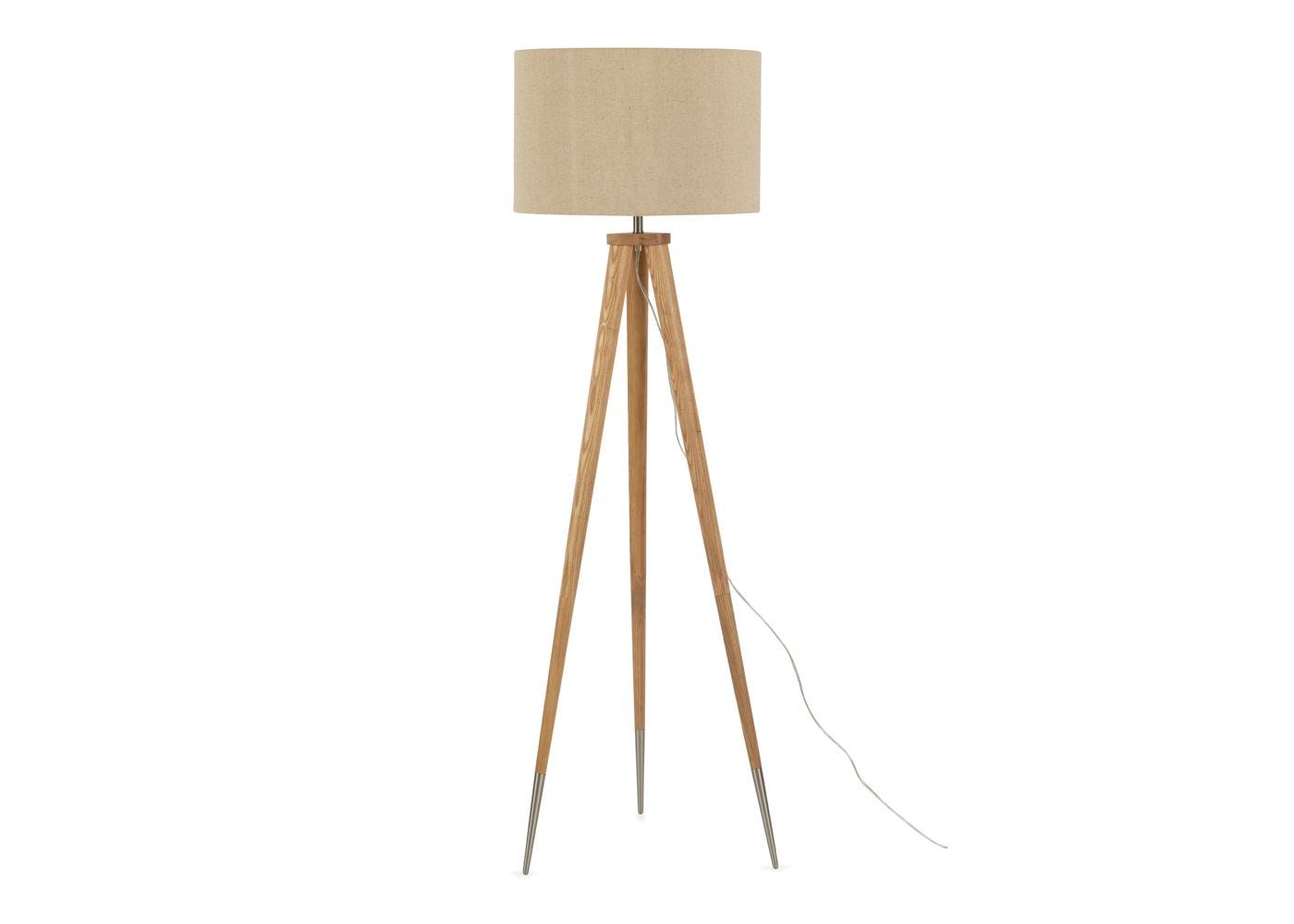 Hawkins Tripod Floor Lamp With Shade, Tripod Table Lamp Wooden