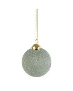 Glitter Soft Green Bauble Decoration Medium 6cm
