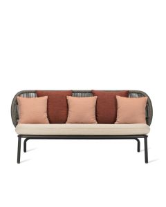 Kodo Outdoor Lounge Sofa Almond Coral and Spice Scatter Cushions