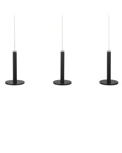 Disc 3 Long LED Pendant Matt Black
