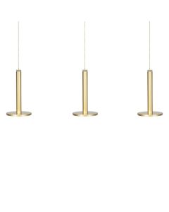Disc 3 Long LED Pendant Satin Gold