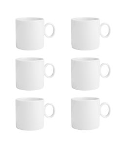 Thomas Loft White Porcelain Mug With Handle Set Of 6 