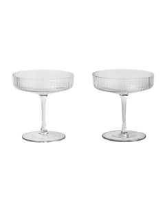 Ripple Clear Champagne Saucer Set of 2