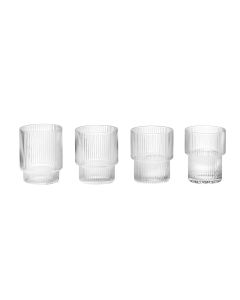 Ripple Clear Tumbler Glass Set of 4