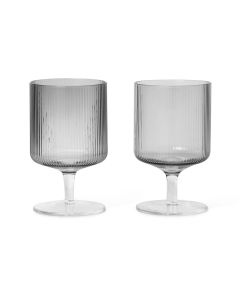 Ripple Smoked Grey Wine Glass Set of 2