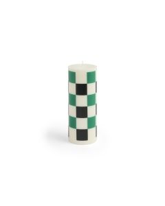 Column Candle Off White/Green/Black Medium