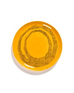 Ottolenghi Feast Swirl Plate Yellow and Black Large