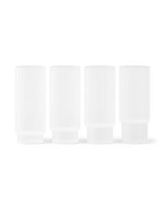 Ripple Long Drink Glasses Frosted Set of 4