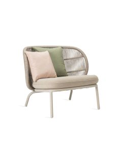 Kodo Outdoor Lounge Chair Dune White Olive and Blush Cushions