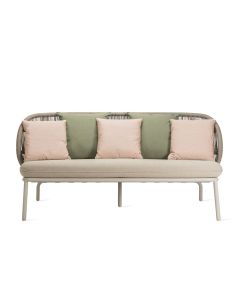 Kodo Outdoor Lounge Sofa Dune White Olive and Blush Cushions