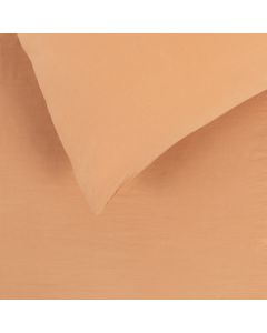 Organic Cotton Sateen Peach Fitted Sheet Super King