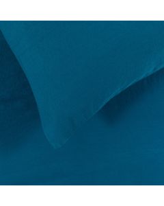 Organic Cotton Sateen Petrol Blue Duvet Cover King