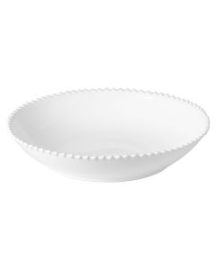 Pearl White Round Serving Bowl