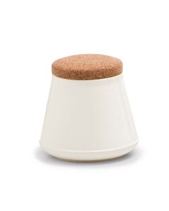 Store Jar Container Gloss Natural White Matt White Base H14cm