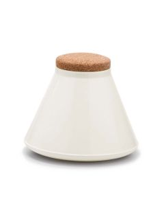 Store Jar Container Gloss Natural White Matt White Base H18cm