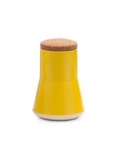 Store Jar Container Gloss Yellow Matt White Base H21cm