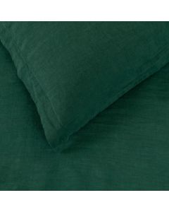 Washed Linen Forest Green Fitted Sheet King