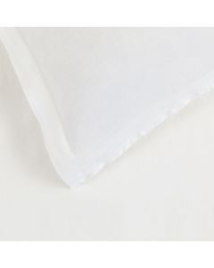 Washed Linen White Fitted Sheet Super King