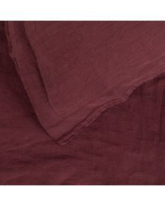 Washed Linen Aubergine Duvet Cover Super King