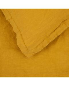 Washed Linen Mustard Duvet Cover Double