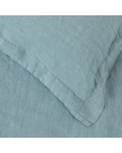 Washed Linen Slate Blue Fitted Sheet King