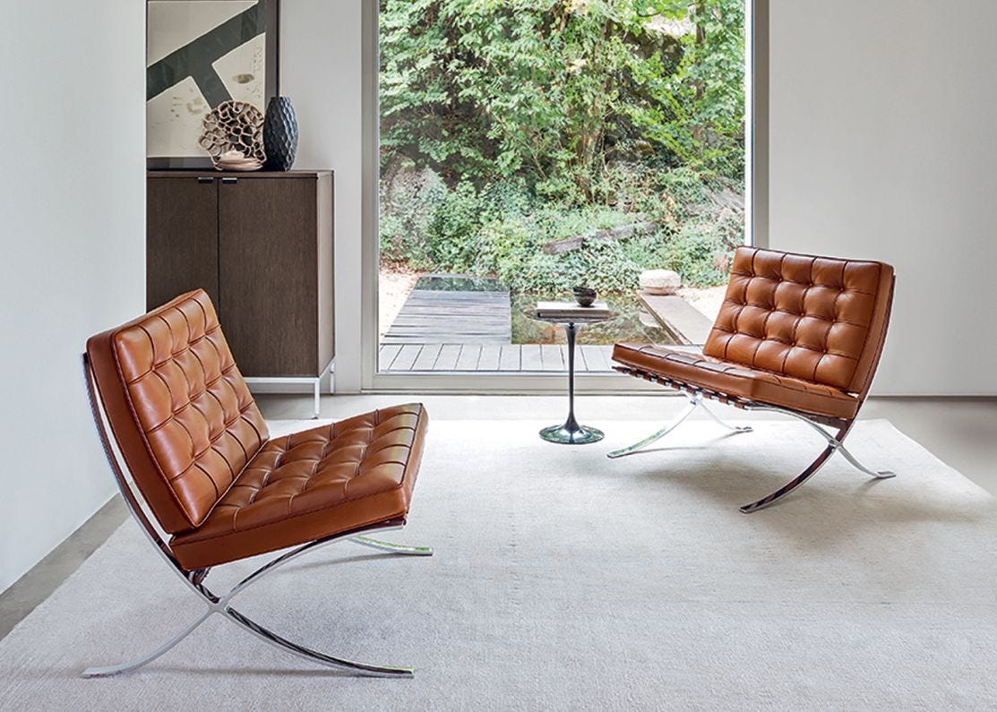 Knoll Barcelona Relax Chair Venezia Cognac Leather | HEAL'S | HEAL'S (UK)