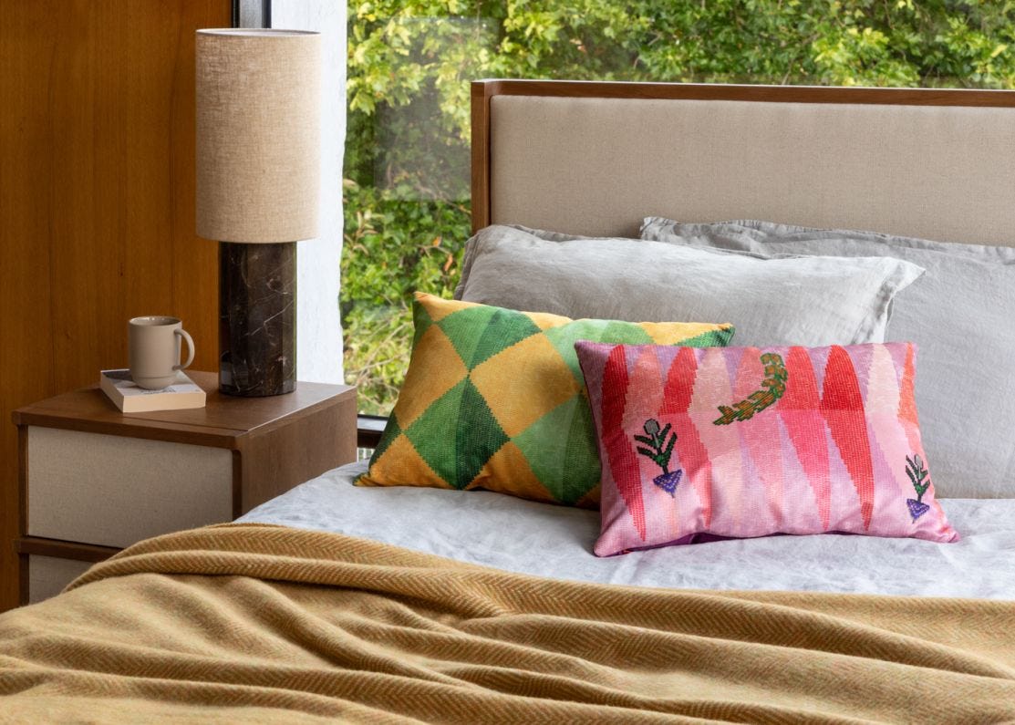 Amechi Kirdi Cappa Velvet Cushion 35 x 50cm HEAL S UK