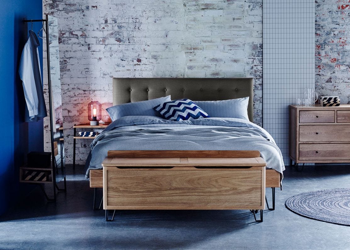 Gray fabric deals headboard