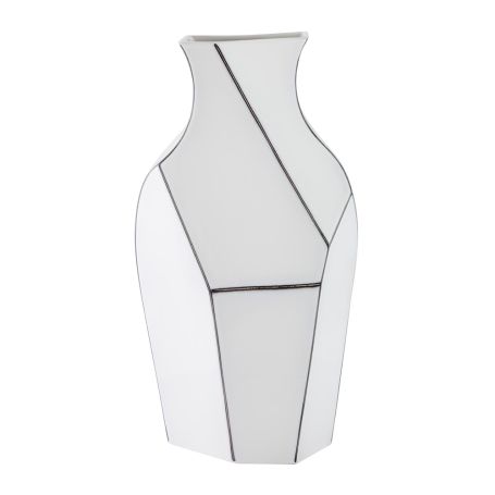 Polygon Vase White/Black